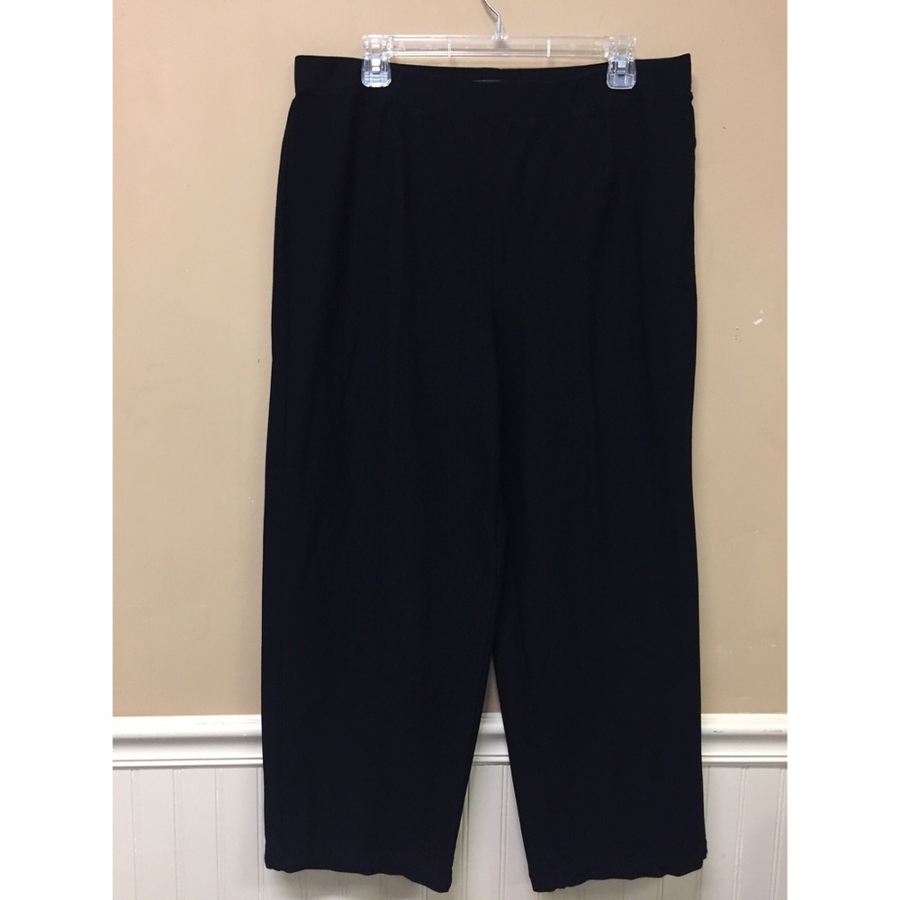 Eileen Fisher Wide-Leg Ankle Pant Black 1x